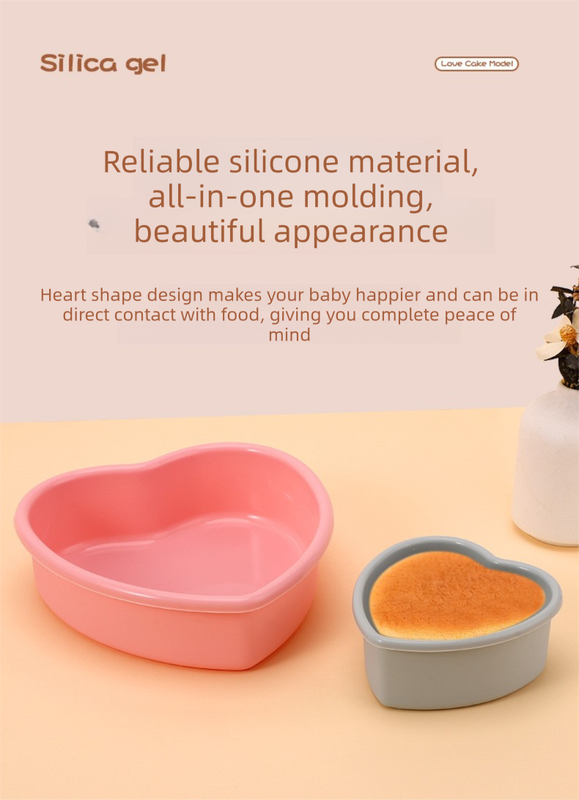 4 Inch Heart Shaped Silicone Cake Mould - Small Non-Stick Pink Baking Pan for Mini Bento Cakes, Jelly & Mousse - Heat Resistant Food Grade Tray (11.9cm)