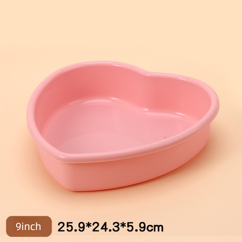 9 Inch Large Heart Shaped Silicone Cake Mould - Pink Non-Stick Baking Pan for Party &amp; Celebration Cakes - Reinforced Rolled Edge Tray (25.9cm)