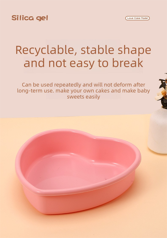 9 Inch Large Heart Shaped Silicone Cake Mould - Pink Non-Stick Baking Pan for Party & Celebration Cakes - Reinforced Rolled Edge Tray (25.9cm)