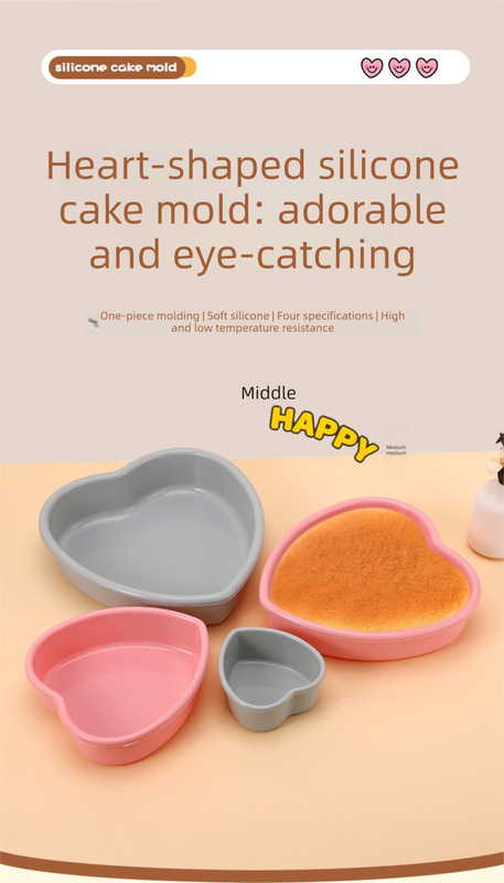 10 Inch Extra Large Heart Shaped Silicone Cake Mould - Pink Non-Stick Baking Pan for Weddings & Big Parties - Reinforced Rim Tray (29cm)