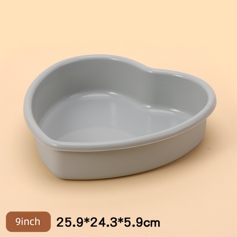 9 Inch Large Heart Shaped Silicone Cake Mould - Grey Non-Stick Baking Pan for Party &amp; Celebration Cakes - Reinforced Rolled Edge Tray (25.9cm)