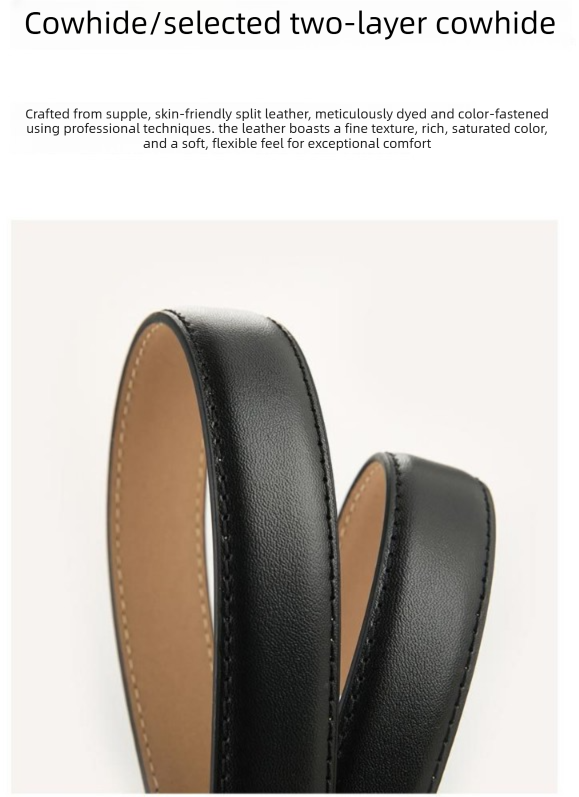 Womens Genuine Leather Belt Black C-Shape Gold Buckle Waist Strap for Jeans & Dresses Classic Fashion Accessory
