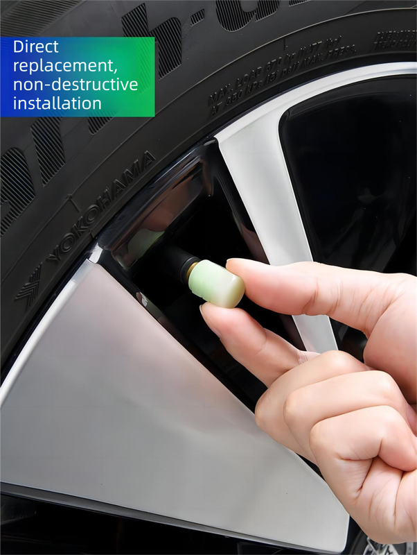 Universal Luminous Tyre Valve Caps 8 PCS Green Glow in Dark Dust Covers for Cars Motorbikes & Bicycles Easy Install