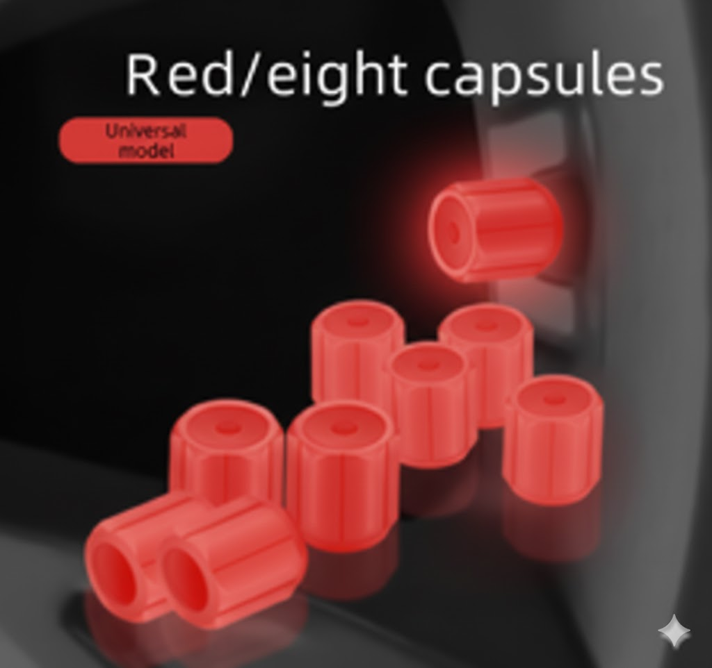 Universal Luminous Tyre Valve Caps 8 PCS Red Glow in Dark Dust Covers for Cars Motorbikes &amp; Bicycles Easy Install