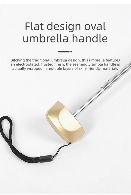 Compact Mini Pocket Umbrella UPF50+ Sun Protection Lightweight Travel Parasol - Windproof 5-Fold Rain Shade with Flat Gold Handle (Deep Sea Blue)