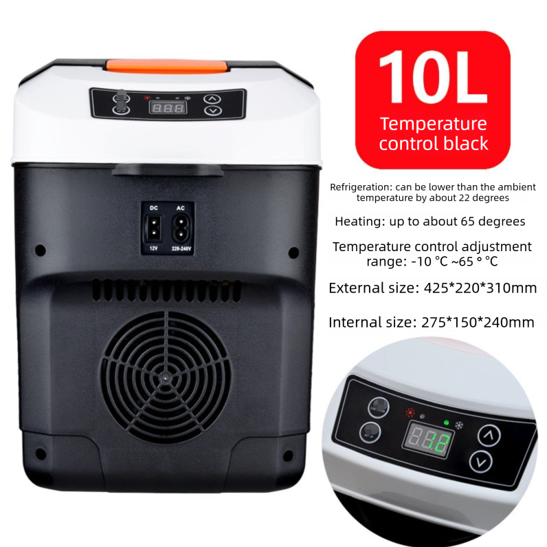 10L Portable Electric Cooler & Warmer Car Fridge with Digital Display 12V/240V Dual Power for Camping Road Trips & Home Office Black