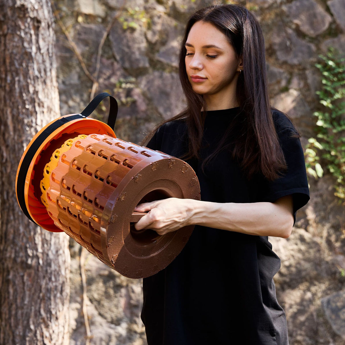 Portable Retractable Stool MAX Gen 8 Telescopic Camping Seat 50cm Tall Extra Wide Heavy Duty for Fishing BBQ & Outdoor Events Flame Gradient