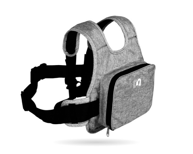 Children Motorcycle Safety Harness for Electric Bike Adjustable Kids Security Strap with Storage Bag Grey Anti-Fall Protection Gear Front and Rear Use