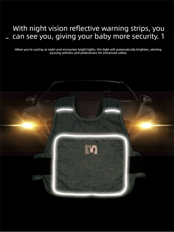 Children Motorcycle Safety Harness for Electric Bike Adjustable Kids Security Strap with Storage Bag Dark Blue Anti-Fall Protection Gear Front and Rear Use