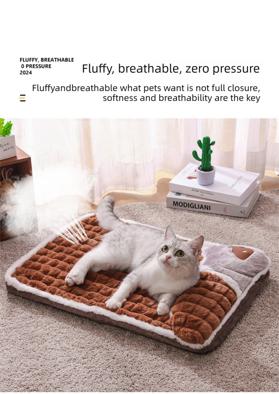 Thickened Pet Sofa Bed M Size 50x35cm Green Dog Mat with Integrated Pillow Soft Washable Sleeping Pad for Dogs and Cats All Season Comfort