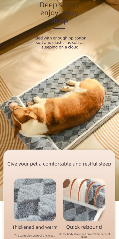 Thickened Soft Pet Bed Mat XL Size Coffee-milk Extra Large Dog Sleeping Pad Washable Cushion for Large Breeds and Multi-Pet Use All Season