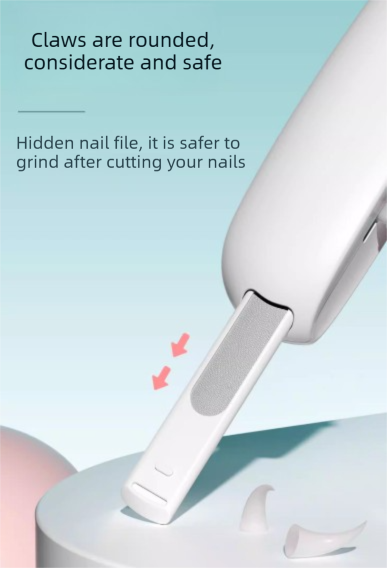 Adjustable Cat Nail Clippers Safety Round Hole Trimmer 1mm-3.5mm Anti-Splash Grooming Tool with File for Kittens & Rabbits Blue