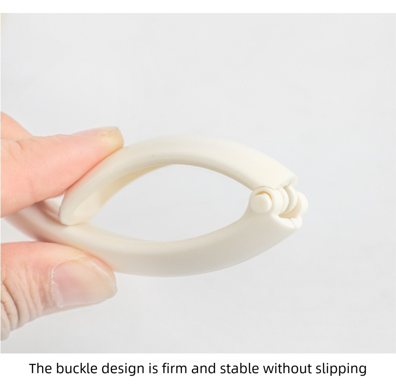 2 PCS Portable Purse Bag Hook Hanger Table Edge Holder Creamy White Foldable Non-Slip Clip for School Desk Office & Cafe