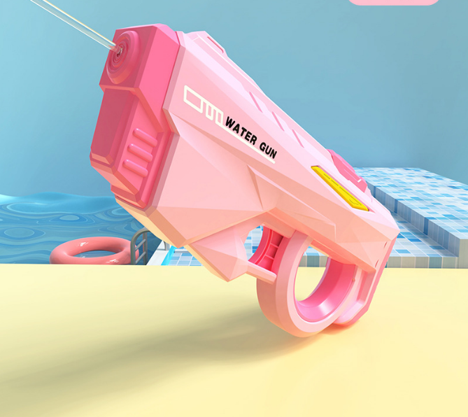 Electric Water Gun Automatic Continuous Fire Squirt Toy 8m Range Rechargeable Battery Outdoor Pool Beach Fun Pink
