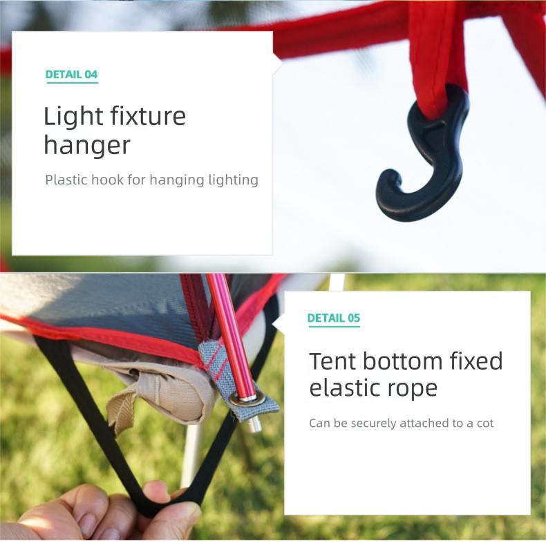 Single Person Off-Ground Camping Tent Portable Folding Bed Cover with Mosquito Net UV-Resistant Fishing Tent Light Khaki