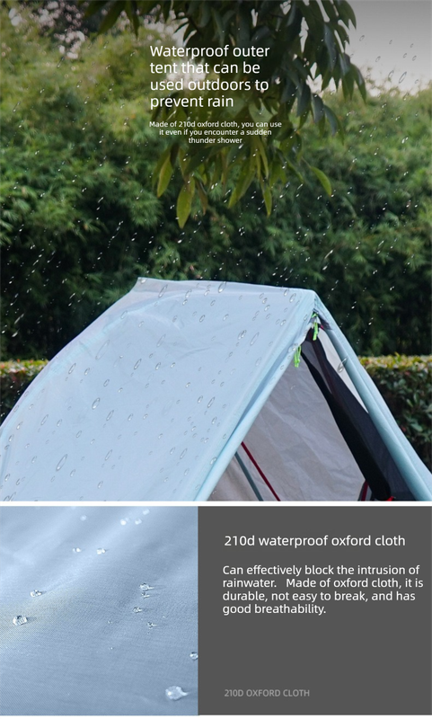 Single Person Off-Ground Camping Tent Portable Folding Bed Cover with Mosquito Net UV-Resistant Fishing Tent Blue