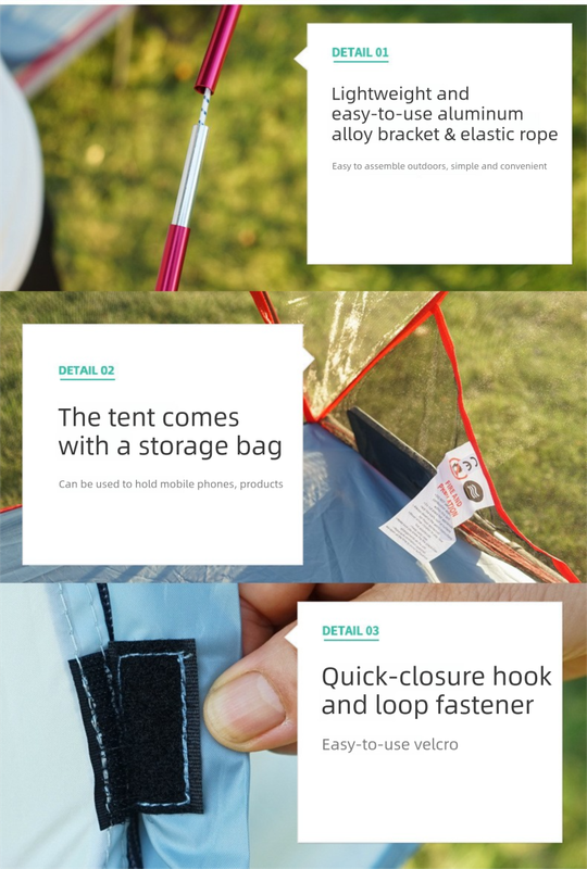 Single Person Off-Ground Camping Tent Portable Folding Bed Cover with Mosquito Net UV-Resistant Fishing Tent Blue