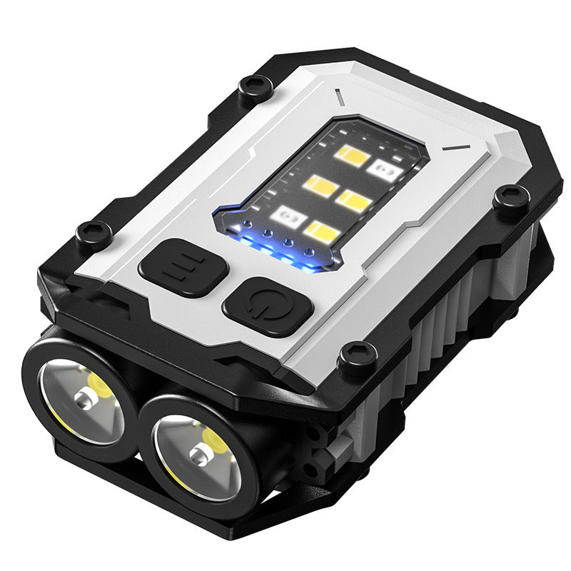 Mini EDC Keychain Flashlight Dual LED Super Bright 750mAh Type-C Rechargeable Magnetic Torch Work Light White