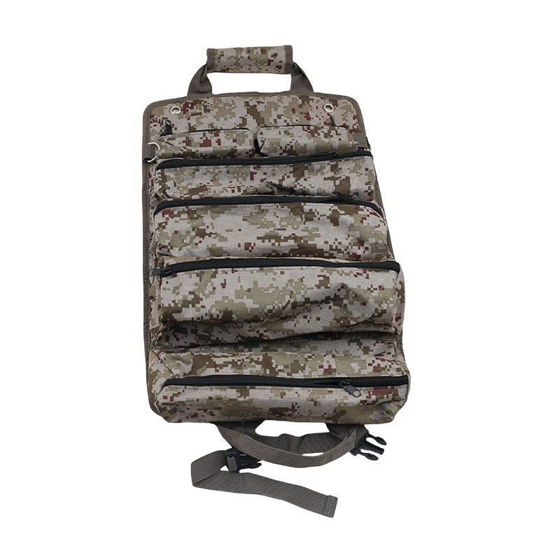 Heavy Duty Tool Roll Up Bag Organiser Multi-Pocket Canvas Carry Pouch for Electrician DIY Mechanic &amp; 4WD Camping Camouflage Colour