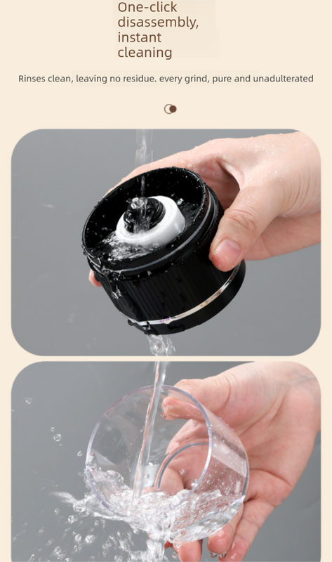 Portable Electric Coffee Grinder Wireless Rechargeable Burr Mill with Cleaning Brush Automatic Bean Grinder MDJ-13 Black