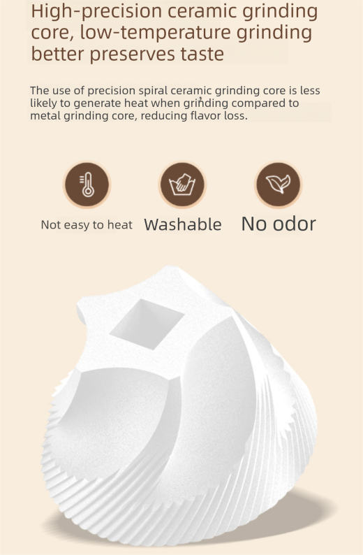 Portable Electric Coffee Grinder Wireless Rechargeable Burr Mill with Cleaning Brush Automatic Bean Grinder MDJ-13 White