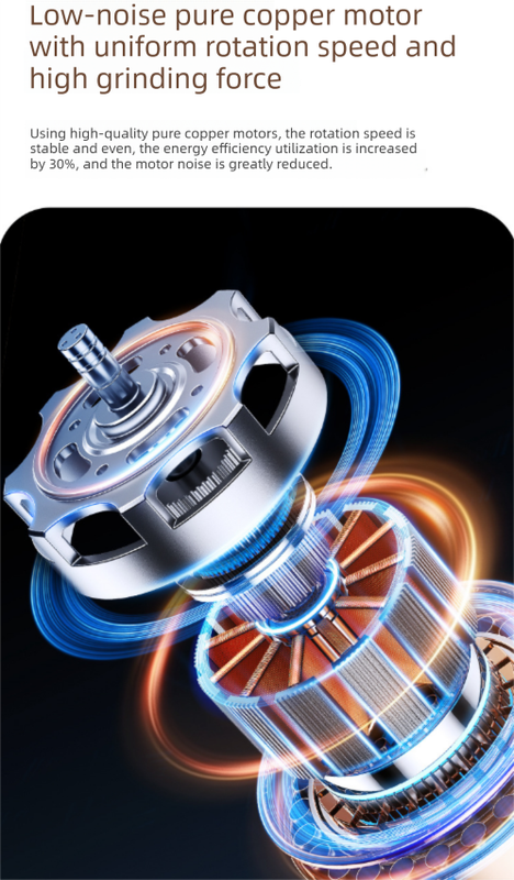 Portable Electric Coffee Grinder Wireless Rechargeable Burr Mill with Cleaning Brush Automatic Bean Grinder MDJ-13 White