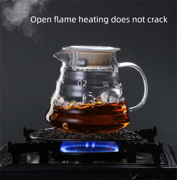 360ml Borosilicate Glass Coffee Server - Heat Resistant "Cloud" Pour Over Carafe with Lid - Drip Coffee Sharing Pot for Home Baristas (1-2 Cups)