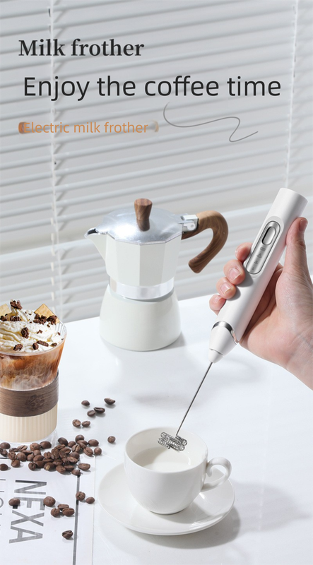 Rechargeable 3-in-1 Milk Frother Set with Metal Stand - Handheld Electric Whisk, Egg Beater & Mixing Hook - 3 Speed Foam Maker for Coffee, Lattes & Baking (Black)