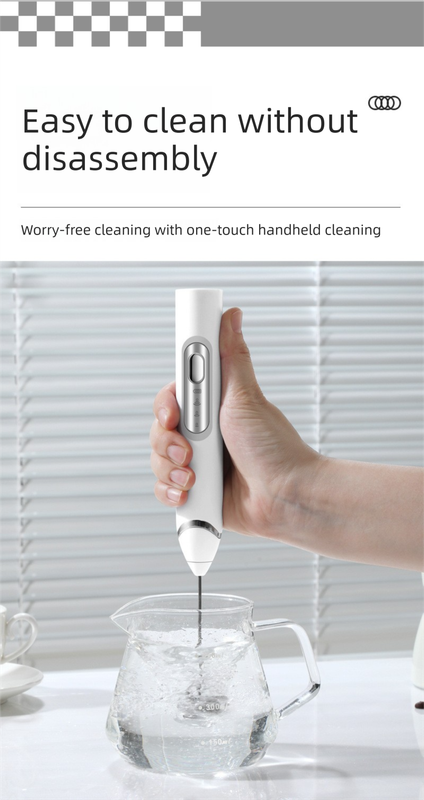 Rechargeable 3-in-1 Milk Frother Set with Metal Stand - Handheld Electric Whisk, Egg Beater & Mixing Hook - 3 Speed Foam Maker for Coffee, Lattes & Baking (Black)