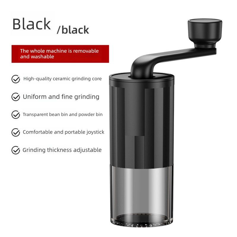 MDJ-22 Manual Hand-Crank Coffee Grinder Precision Burr Mill with Adjustable Settings – New Value Edition Matte Black