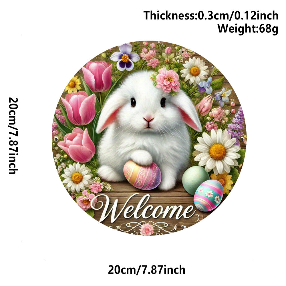 Easter Wooden Door Sign & Hanging Ornament 3-Piece Set – Happy Easter Flowers, Bunny Welcome, and Egg Wreath Designs