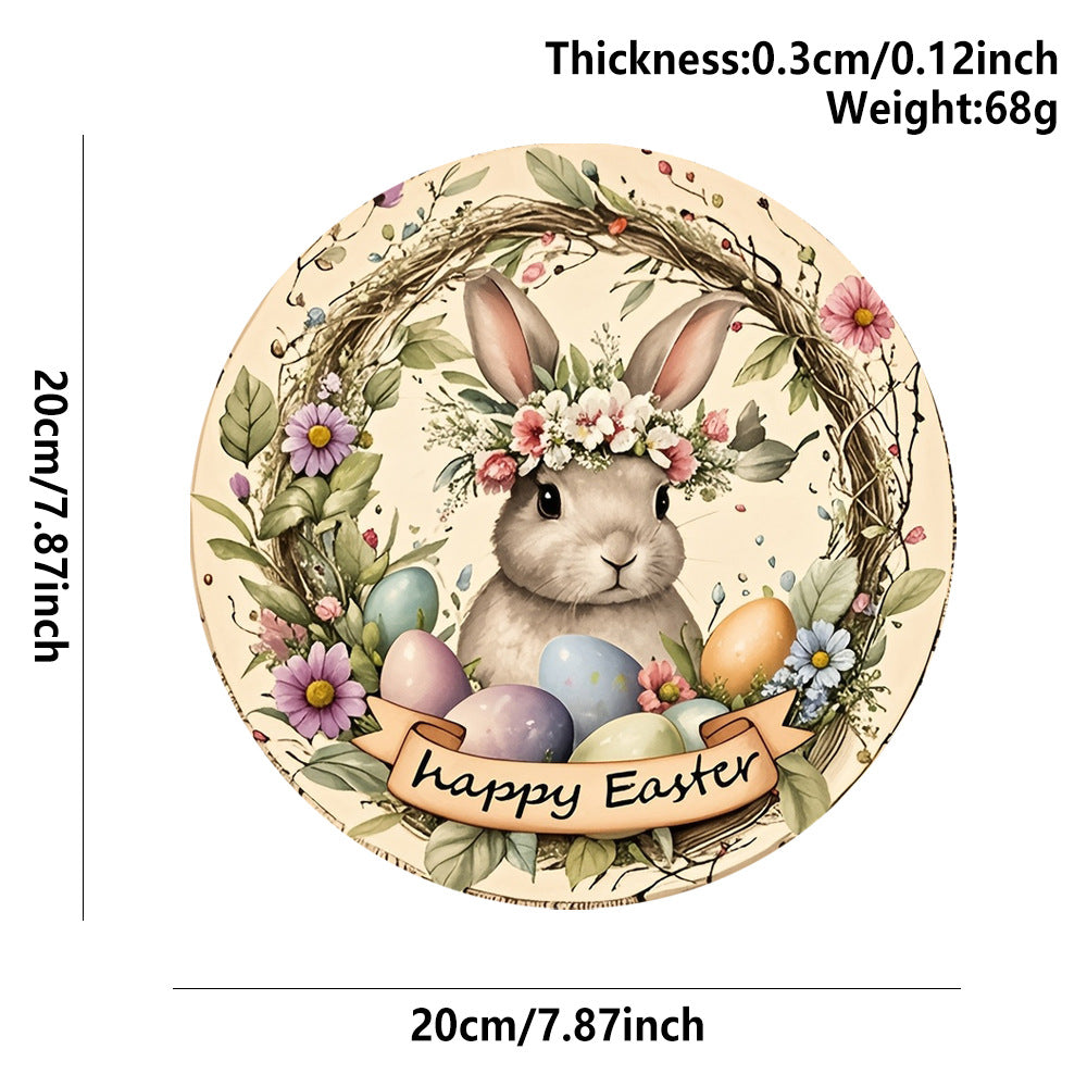 Easter Wooden Door Sign & Hanging Ornament 3-Piece Set – Happy Easter Flowers, Bunny Welcome, and Egg Wreath Designs