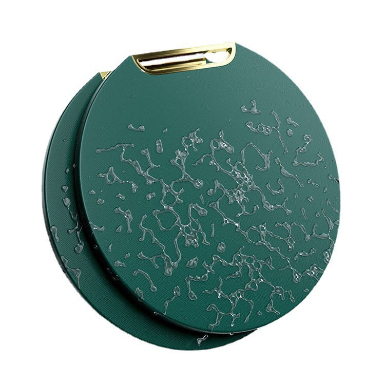 35X35CM Thickened Circular Standable Cutting Board - Food-Grade Double-Sided Kitchen Board with Space-Saving Vertical Storage