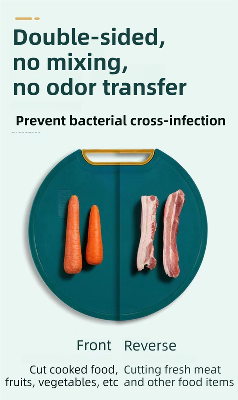 35X35CM Thickened Circular Standable Cutting Board - Food-Grade Double-Sided Kitchen Board with Space-Saving Vertical Storage