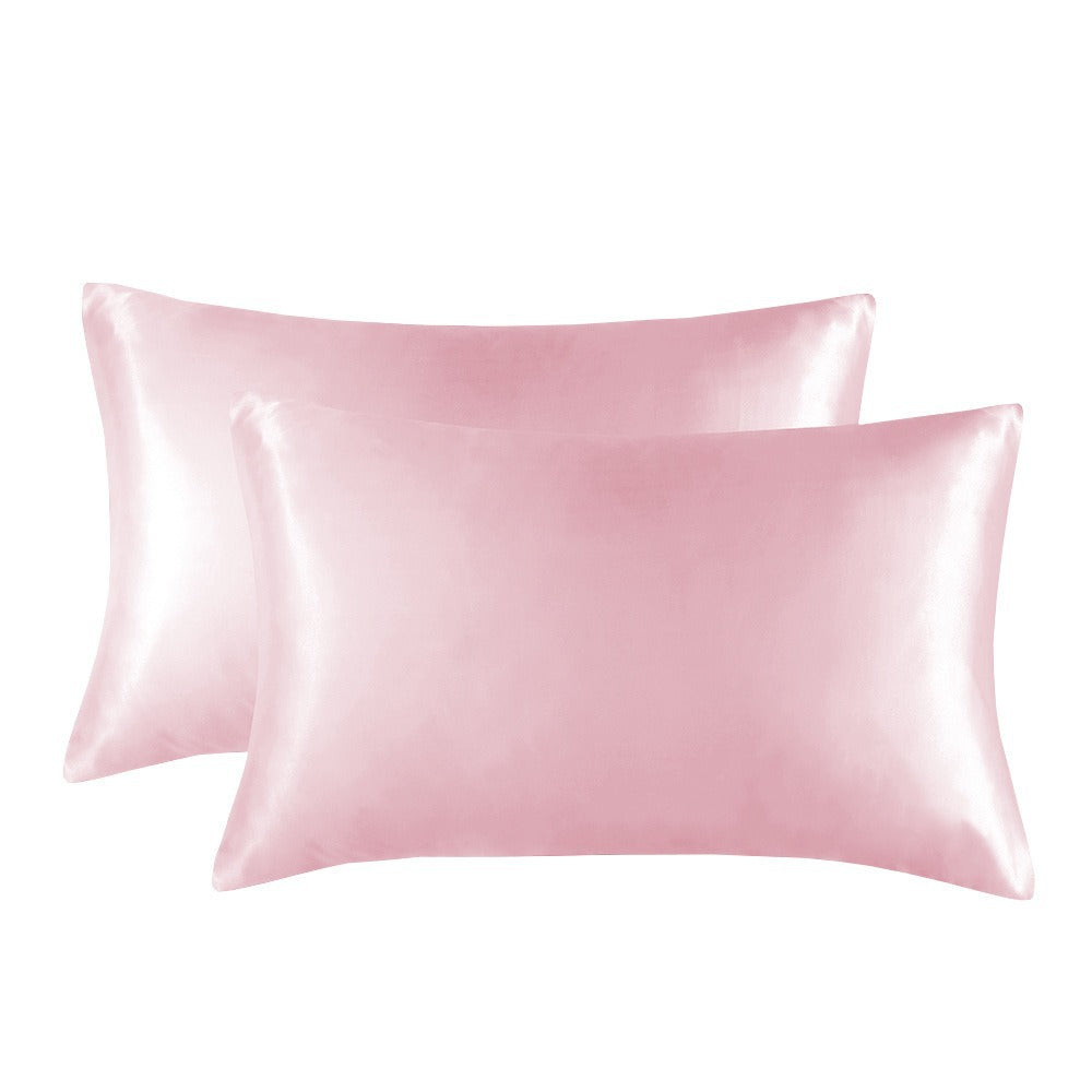 1-Pair Pink Luxury Satin Silk Pillowcase for Hair and Skin - Smooth Cooling Pillow Cover with Envelope Closure - Queen (20x30")