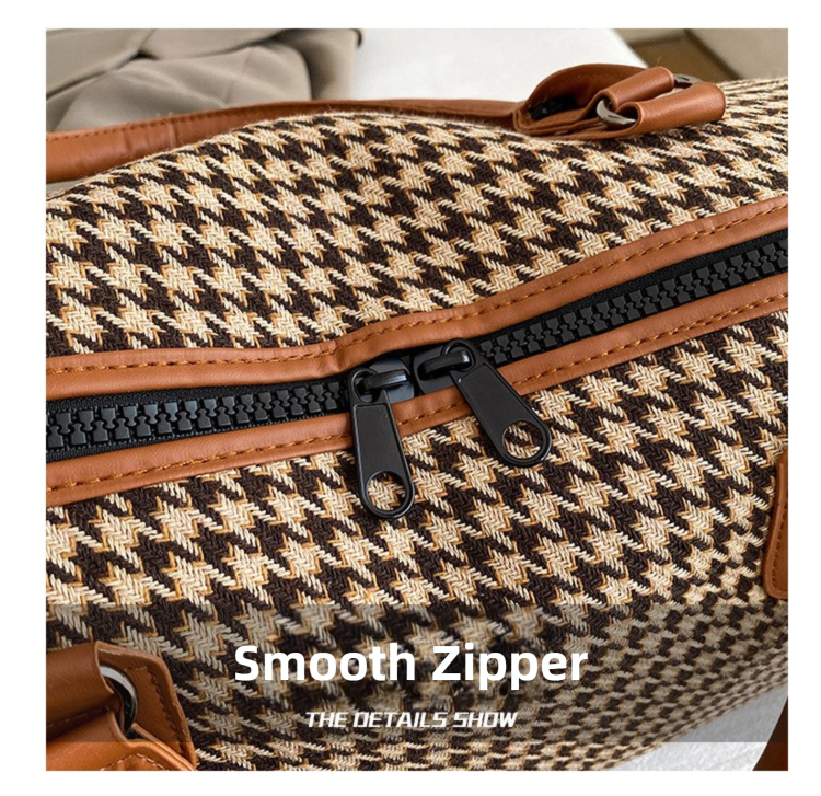 Black Large Capacity Knitted Travel Bag with Shoe-Zone - Weekend Overnight & Carry-on Gym Bag