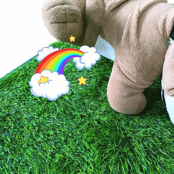 L Size Realistic Artificial Grass Dog Potty Pad - Indoor/Outdoor Pet Training Turf, Easy to Clean PE & TPR Material