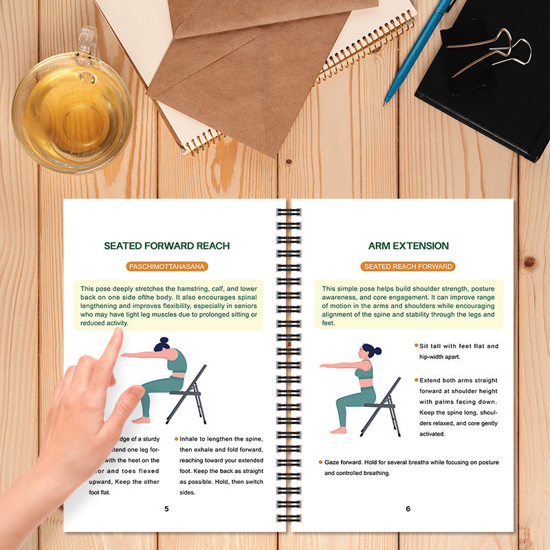 4-Pack Chair Yoga for Weight Loss Guide Set for Seniors - Portable & Easy-to-Follow Wellness Workout for Gentlely Fat Burning & Muscle Toning