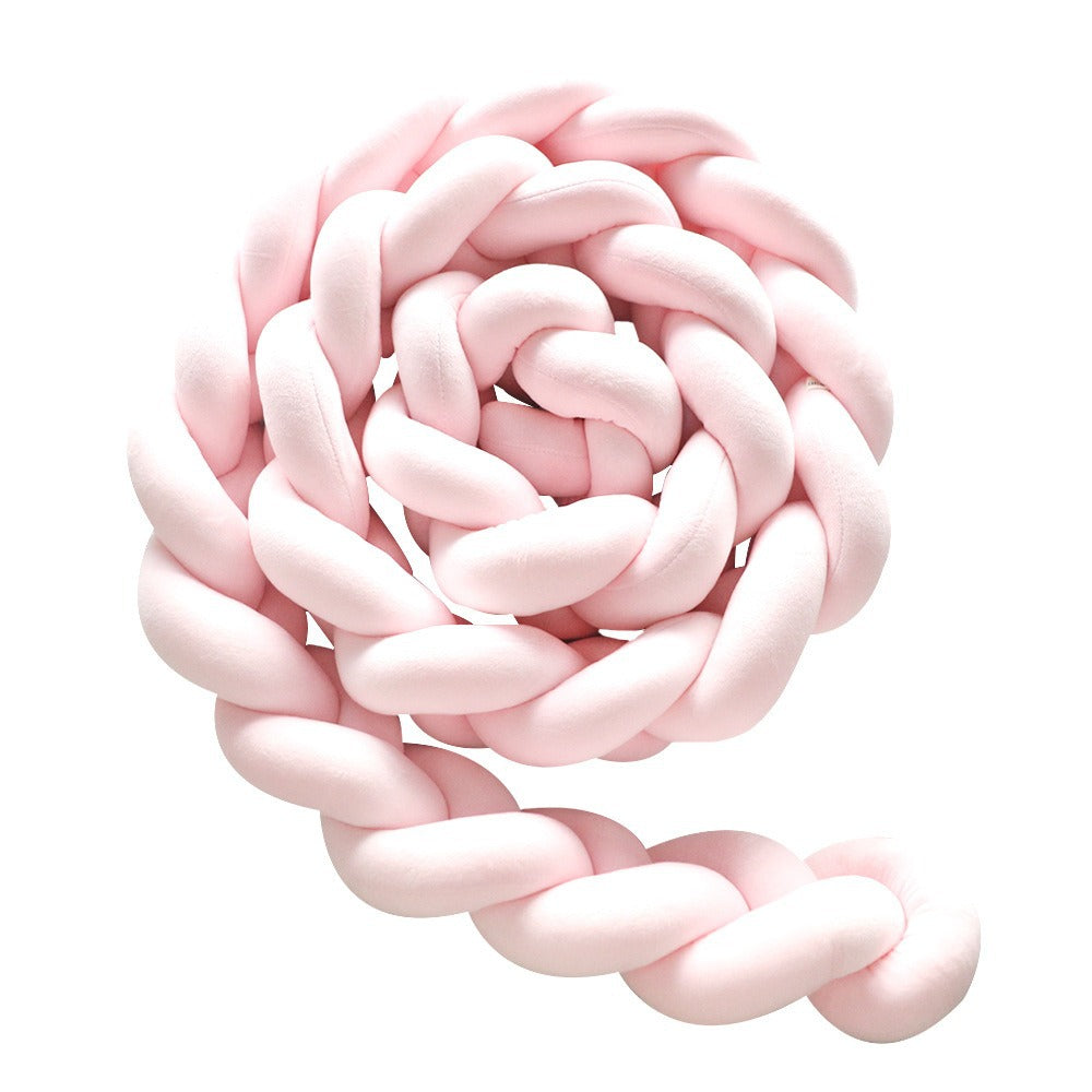 Pink 2M Nordic 3-Strand Hand-Braided Knot Long Pillow - Soft Plush Sofa Cushion, Room Decor for Bedroom &amp; Living Room
