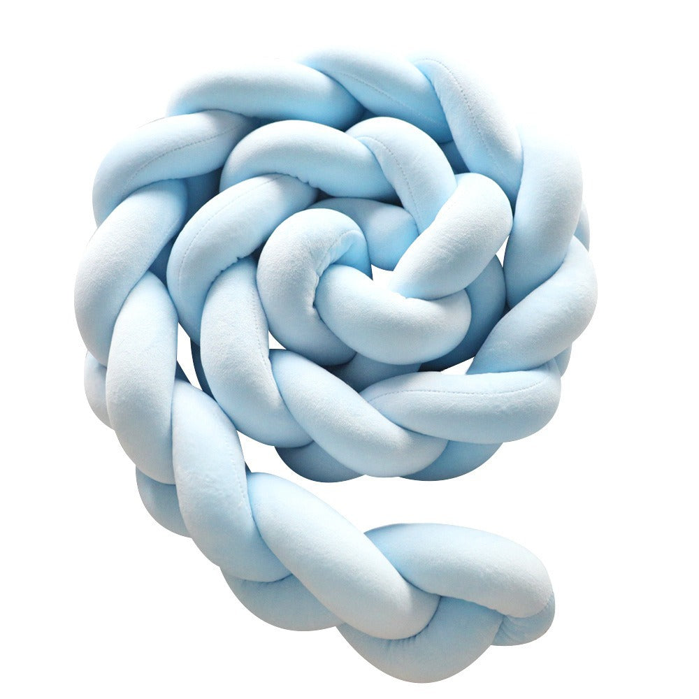 Blue 2M Nordic 3-Strand Hand-Braided Knot Long Pillow - Soft Plush Sofa Cushion, Room Decor for Bedroom &amp; Living Room