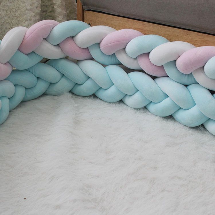 White 2M Nordic 3-Strand Hand-Braided Knot Long Pillow - Soft Plush Sofa Cushion, Room Decor for Bedroom & Living Room