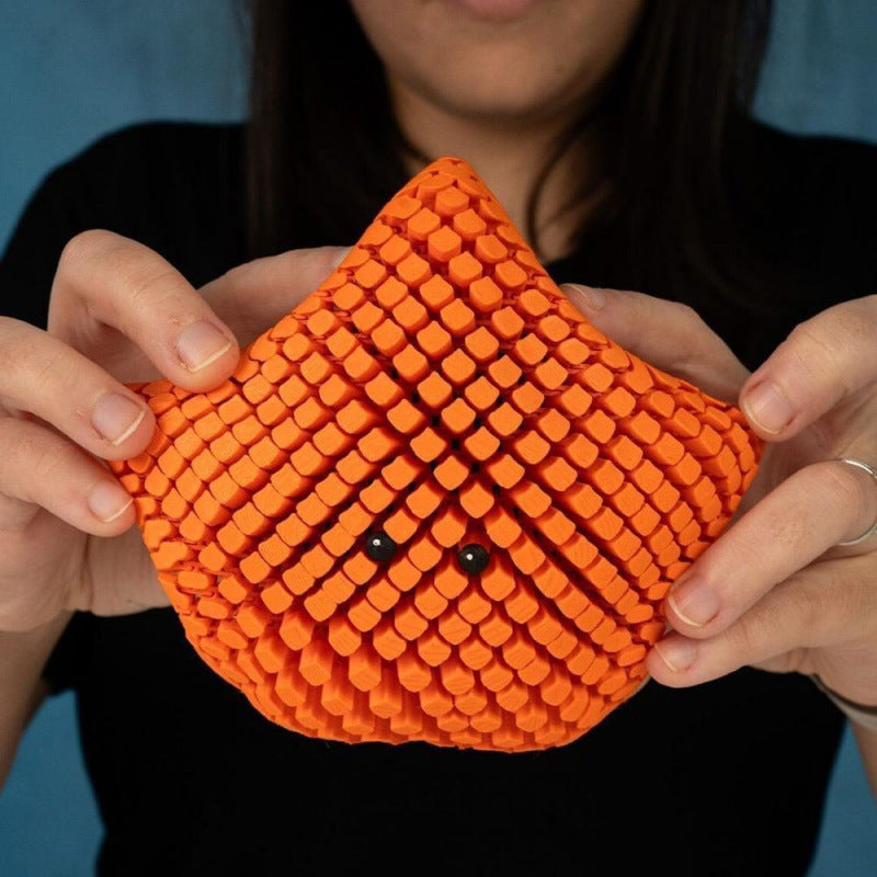 Orange 3D-Printed Articulated Starfish Fidget Toy for Stress Relief - Eco-Friendly 12cm Sensory Toy for Kids & Adults