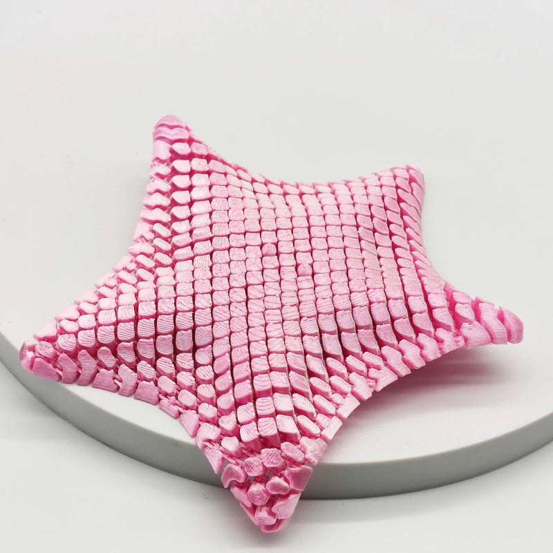 Pink 3D-Printed Articulated Starfish Fidget Toy for Stress Relief - Eco-Friendly 12cm Sensory Toy for Kids &amp; Adults