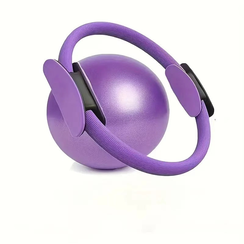 Purple Professional Pilates Ring & Yoga Ball Set - Multipurpose Home Fitness Equipment for Whole-Body Core Training & Pelvic Floor Strengthening
