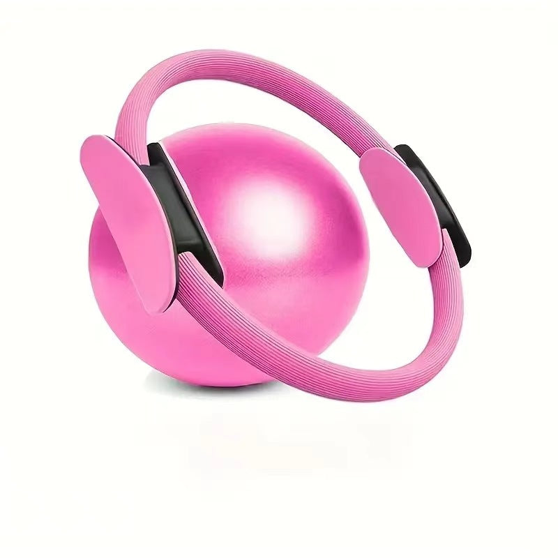 Pink Professional Pilates Ring &amp; Yoga Ball Set - Multipurpose Home Fitness Equipment for Whole-Body Core Training &amp; Pelvic Floor Strengthening