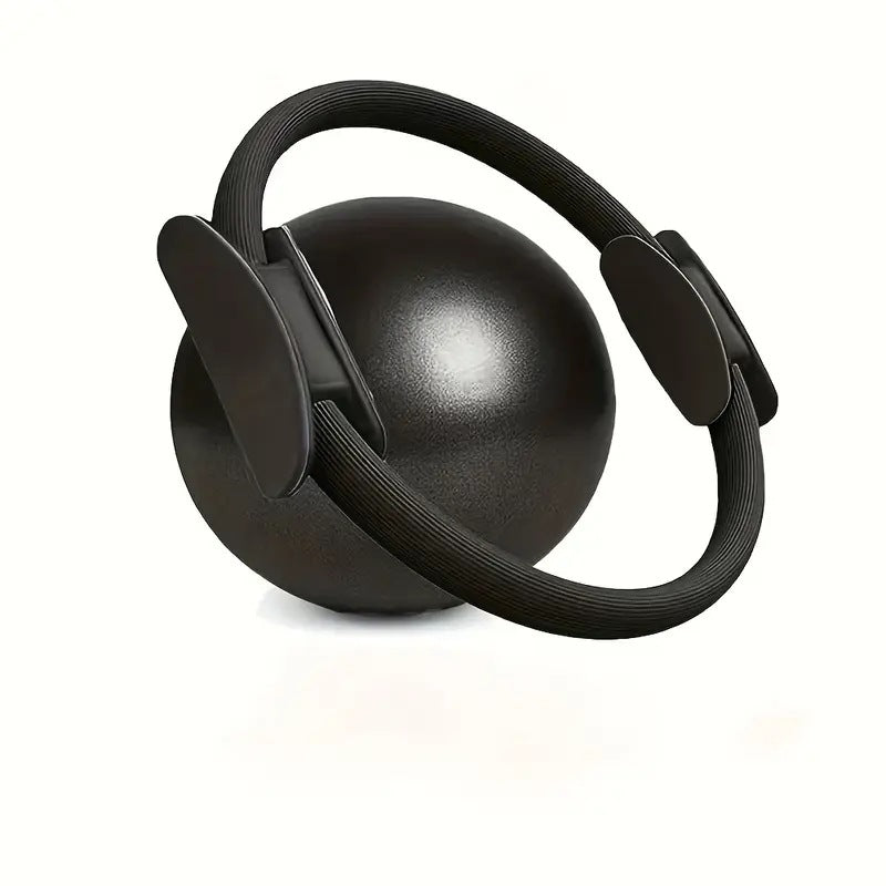 Black Professional Pilates Ring & Yoga Ball Set - Multipurpose Home Fitness Equipment for Whole-Body Core Training & Pelvic Floor Strengthening