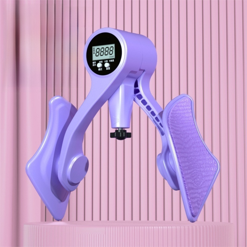 2-in-1 Purple Smart LCD Counting Kegel Trainer for Glute Lifting &amp; Leg Toning - Adjustable Resistance &amp; 360° Rotating Baffles for Postpartum Recovery &amp; Pelvic Health