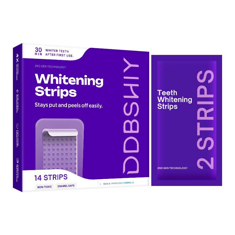 Professional Enamel-Safe Teeth Whitening Strips(12 Strips per Pack) - Antibacterial Gum Care &amp; Deep Cleaning