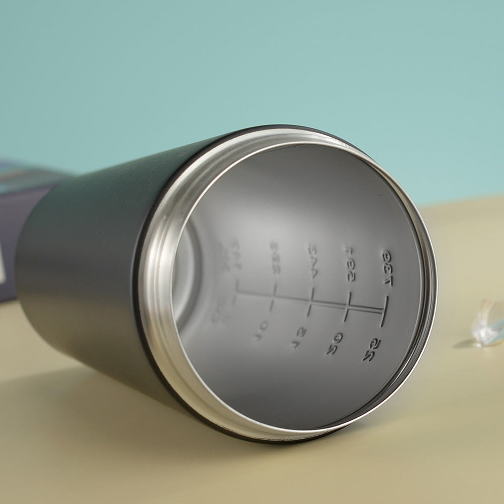 Black 750ML Premium Stainless Steel Protein Shaker Bottle - BPA-Free Metal Mixer Cup with Scale for Gym, Fitness & Meal Replacement