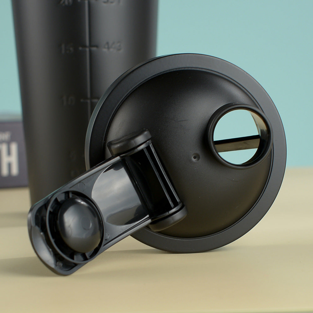 Black 750ML Premium Stainless Steel Protein Shaker Bottle - BPA-Free Metal Mixer Cup with Scale for Gym, Fitness & Meal Replacement